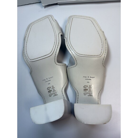 Rag & Bone Colt Leather Slip On Sandal In Brightest White Sz 10 - Picture 7 of 9